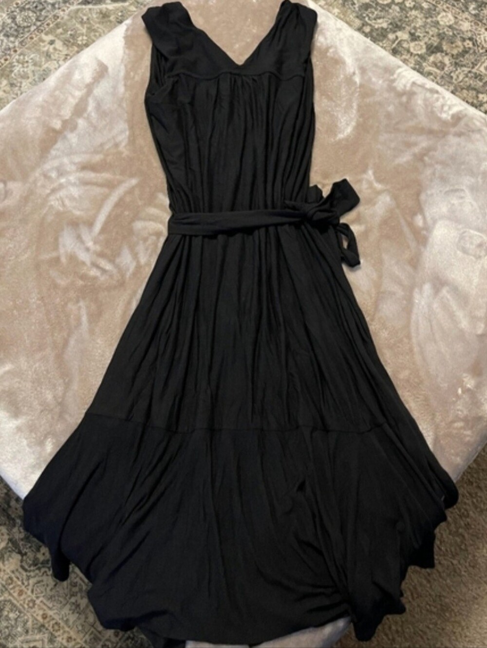 Athleta Cotton Elegant Black Wrap Dress Size Extra Small
